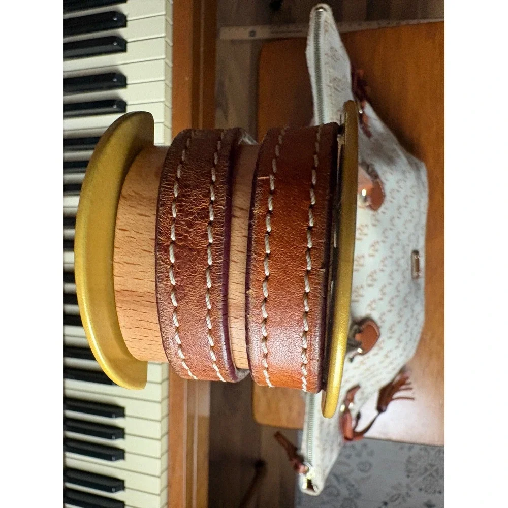 Dooney & Bourke DB Monogram Canvas Tote Bag Tassels Leather Trim Large - Picture 10 of 10